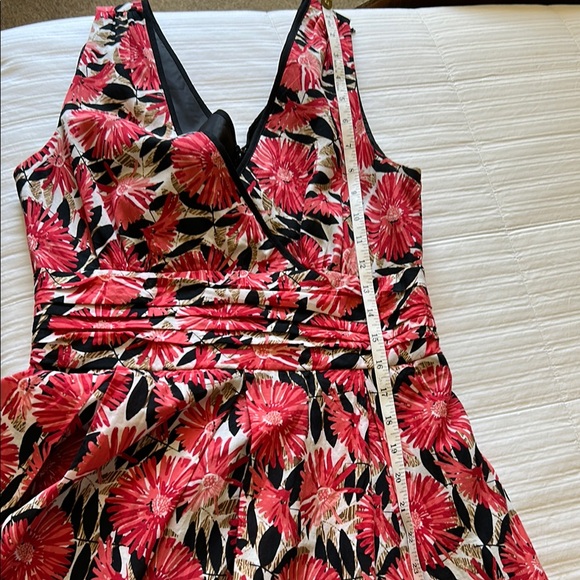 Robbie Bee Vintage Size 6 Floral Sleeveless Dress - Red and Black - Picture 9 of 10